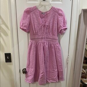 Pink Eyelet Dress
